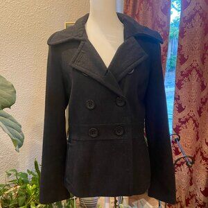 Charcoal grey wool peacoat